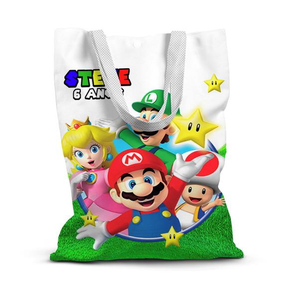 Sacolinha de Tecido para Festa Super Mário 1
