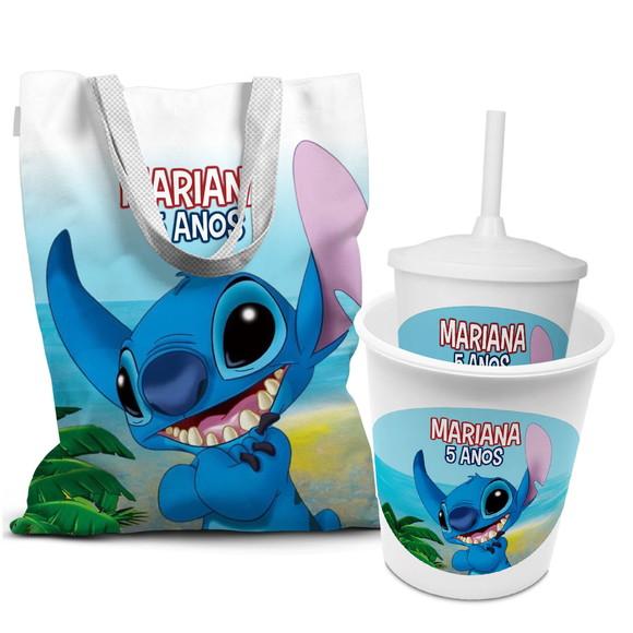 Kit Sacola +copo +balde Festa Stitch