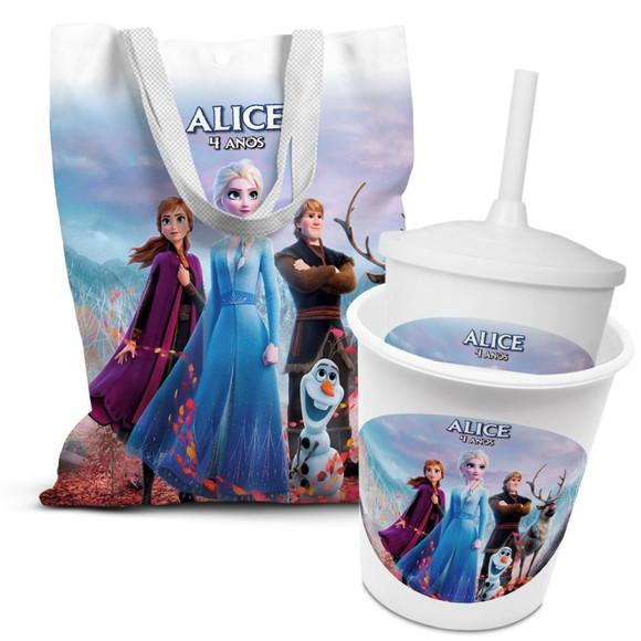Kit Sacolinha +copo +balde Pipoca Frozen