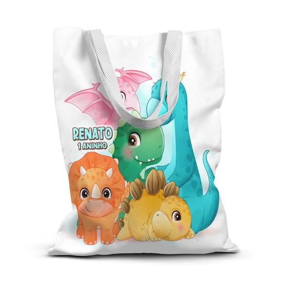 Sacolinha de Tecido para Festa Dinossauro Baby