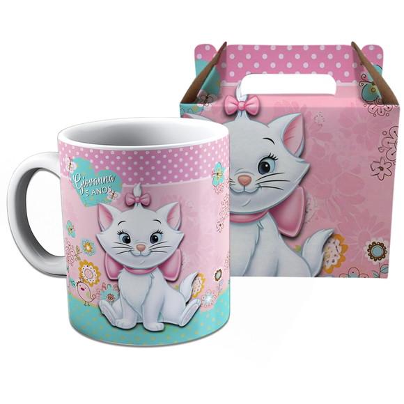 Kit Caneca na Caixinha para Festa Gatinha Marie