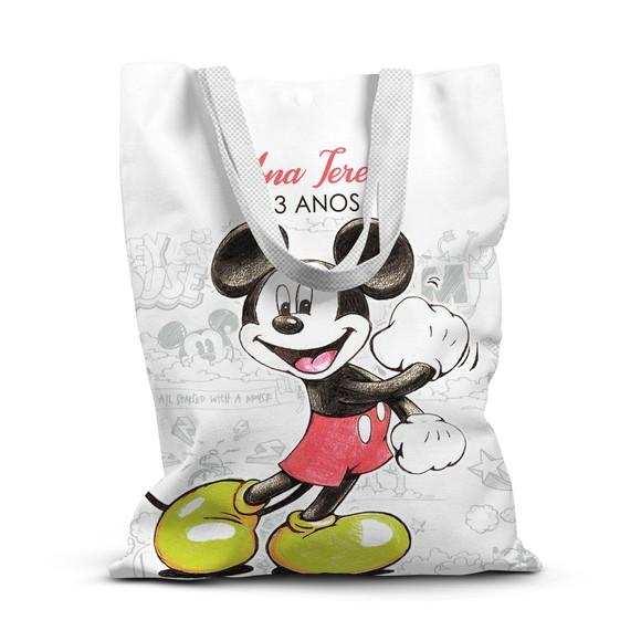 Sacolinha de Tecido para Festa Mickey Sketch