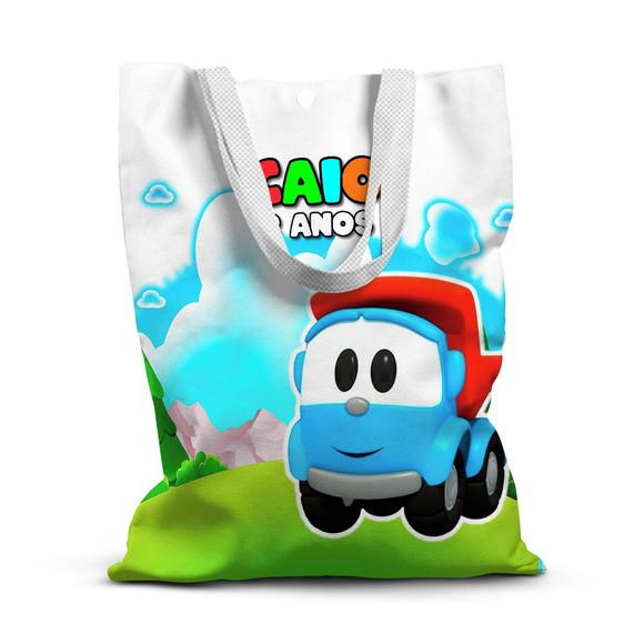 Sacolinha de Tecido para Festa Léo o Caminhão