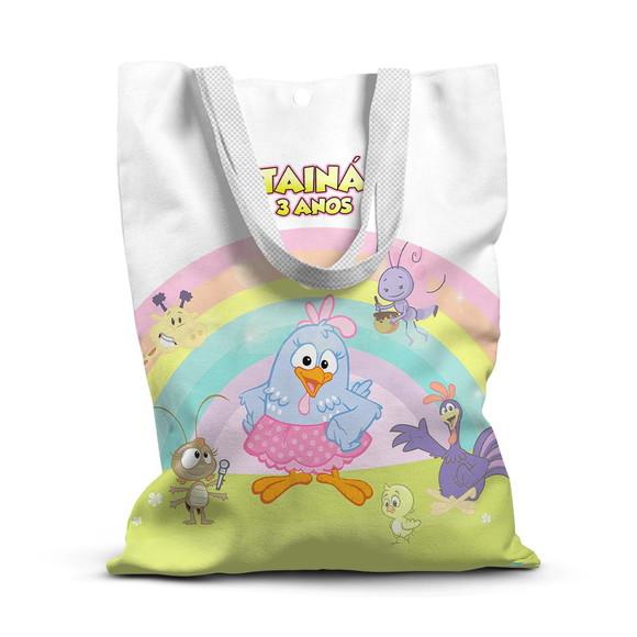 Sacolinha de Tecido para Festa Galinha Pintadinha Candy