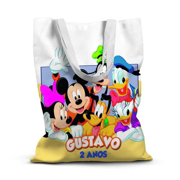 Sacolinha de Tecido para Festa Mickey e Amigos