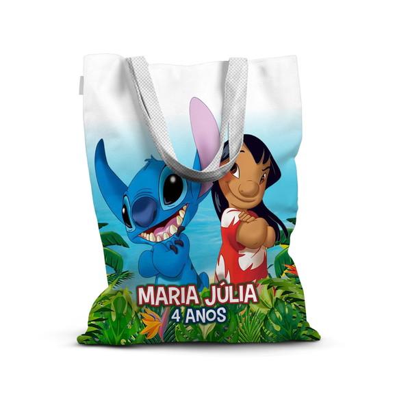 Sacolinha de Tecido para Festa Lilo e Stitch