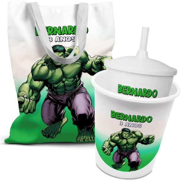 Kit Sacolinha +copo +balde Pipoca Hulk 2