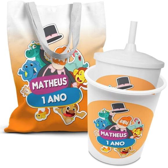 Kit Sacolinha +copo +balde Pipoca Mundo Bita e os Animais