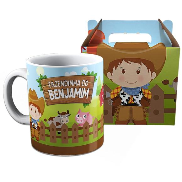 Kit Caneca na Caixinha para Festa Fazendinha