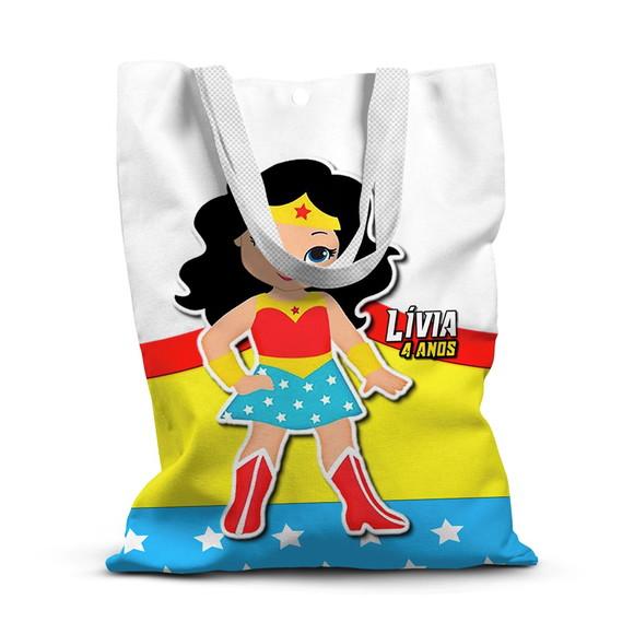 Sacolinha de Tecido para Festa Mulher Maravilha 2