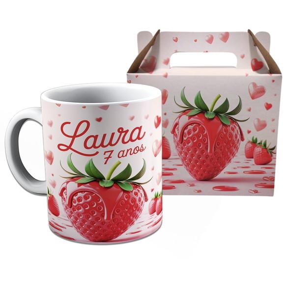 Kit Caneca na Caixinha para Festa Morango do Amor