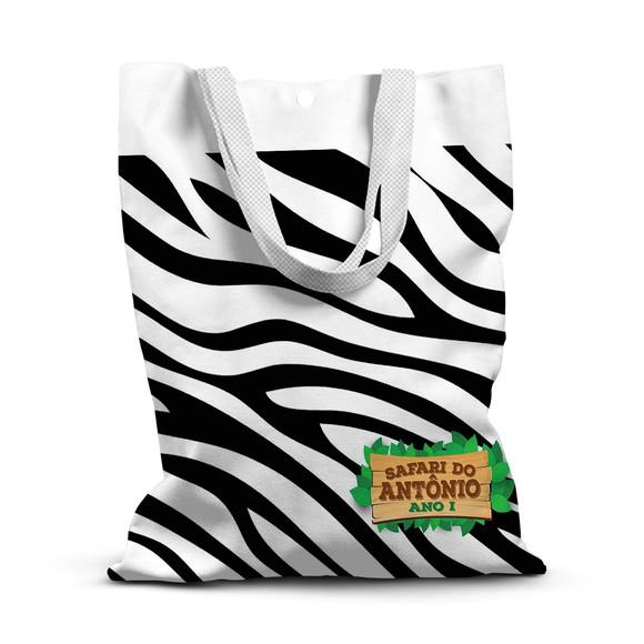 Sacolinha de Tecido para Festa Safari Zebra