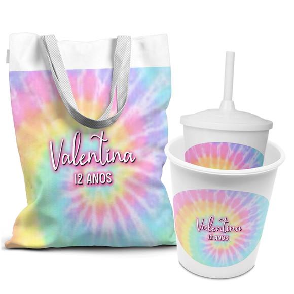 Kit Sacola +copo +balde Festa Tie Dye Ref:4157