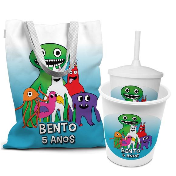 Kit Sacolinha +copo +balde Pipoca Garden Of Banban