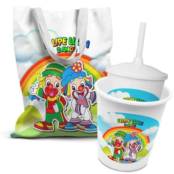 Kit Sacolinha +copo +balde Pipoca Patati Patata