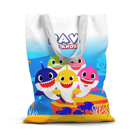 Sacolinha de Tecido para Festa Baby Shark