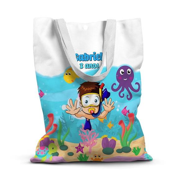Sacolinha de Tecido para Festa Fundo do Mar 2