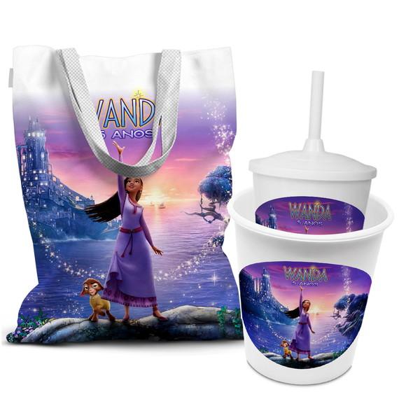Kit Sacola +copo +balde Festa Wish