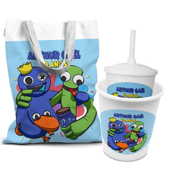 Kit Sacola +copo +balde Festa Rainbow Friends Ref:5117