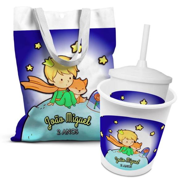 Kit Sacolinha +copo +balde Pipoca Pequeno Príncipe 2