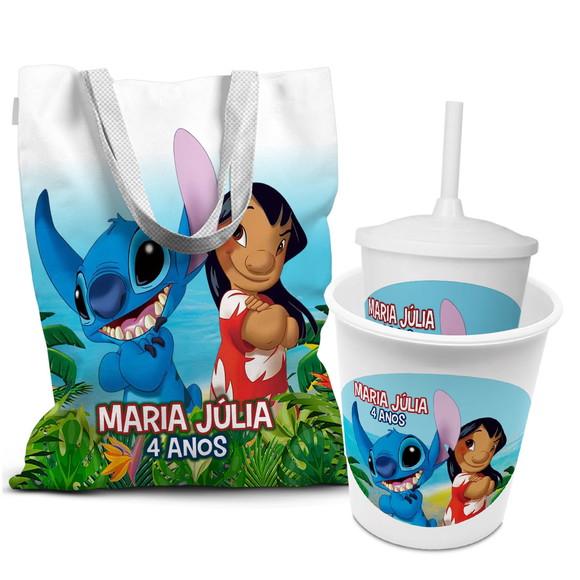 Kit Festa Sacolinha +copo +baldinho Lilo e Stitch