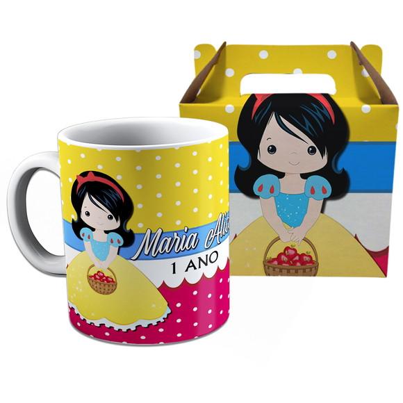 Kit Caneca na Caixinha para Festa Branca de Neve Cute