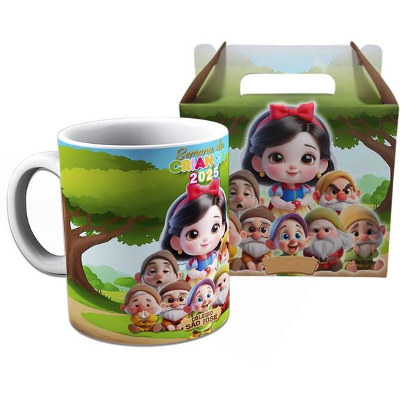 Kit Caneca na Caixinha para Festa Branca de Neve