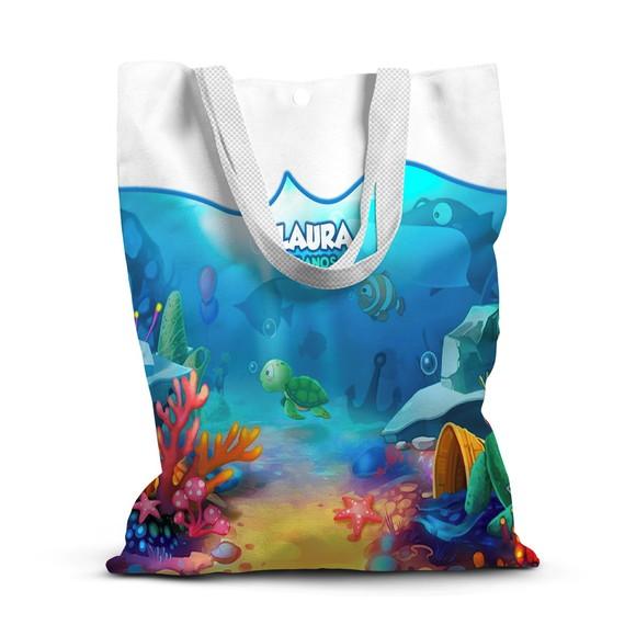 Sacolinha de Tecido para Festa Fundo do Mar 3