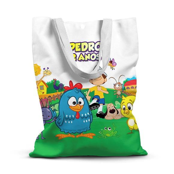 Sacolinha de Tecido para Festa Galinha Pintadinha