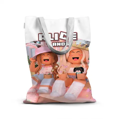 Sacolinha de Tecido para Festa Roblox Menina