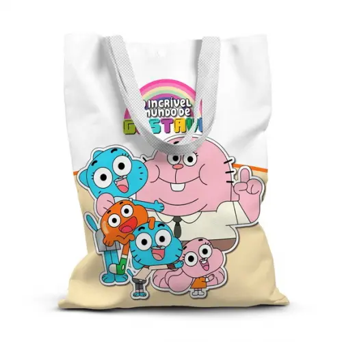 Sacolinha de Tecido para Festa Incrível Mundo de Gumball