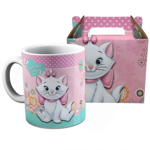 Kit Caneca na Caixinha para Festa Gatinha Marie