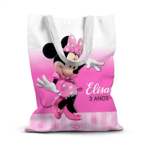 Sacolinha de Tecido para Festa Minnie Rosa 1