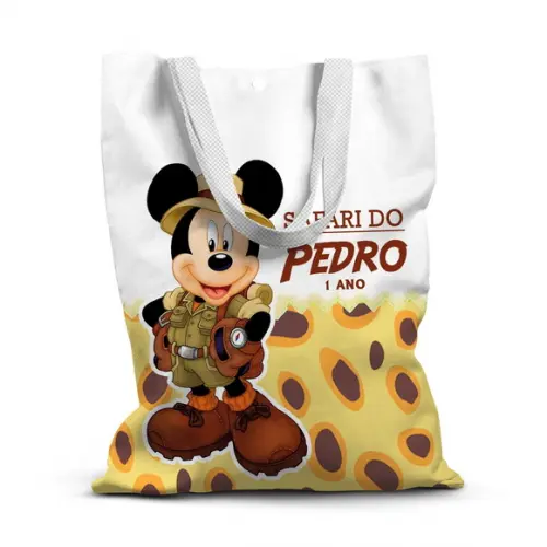 Sacolinha de Tecido para Festa Mickey Safari