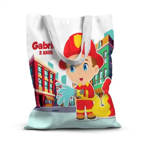 Sacolinha de Tecido para Festa Bombeiro