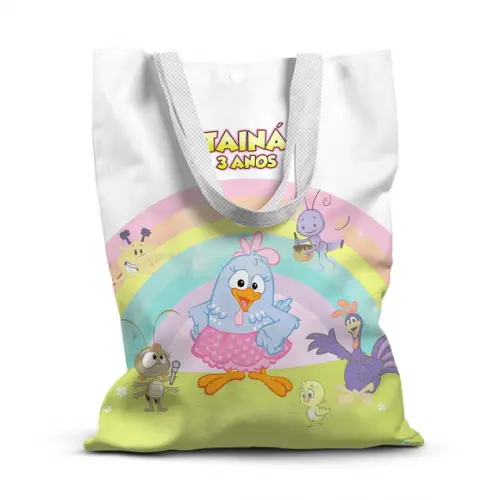 Sacolinha de Tecido para Festa Galinha Pintadinha Candy
