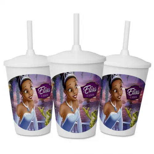 Copo Personalizado para Festa a Princesa Tiana e o Sapo