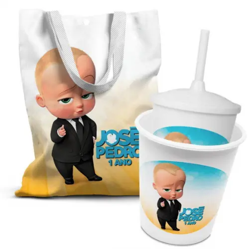 Kit Sacolinha +copo +balde Pipoca Poderoso Chefinho