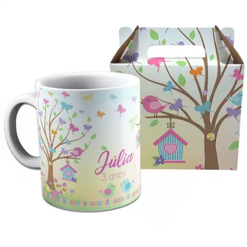 Kit Caneca na Caixinha para Festa Jardim Encantado