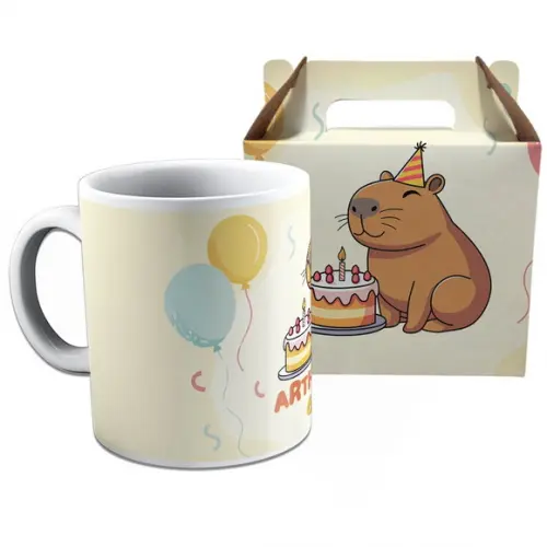 Kit Caneca na Caixinha para Festa Capivara