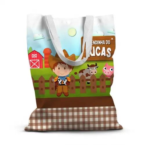 Sacolinha de Tecido para Festa Fazendinha