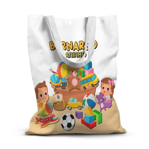 Sacolinha de Tecido para Festa Crianças Brincando
