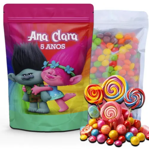 Saquinho em Pé p/ Guloseimas 18x26cm Trolls
