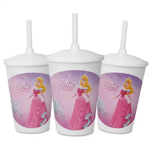 Copo Personalizado para Festa Bela Adormecida Aurora 2