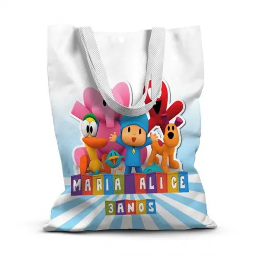 Sacolinha de Tecido para Festa Pocoyo