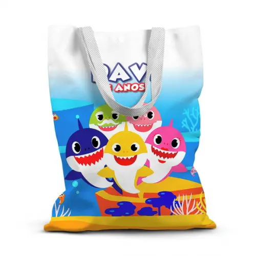 Sacolinha de Tecido para Festa Baby Shark