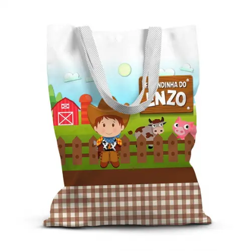 Sacolinha de Tecido para Festa Fazendinha 1