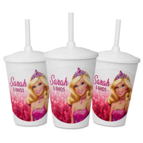 Copo Personalizado para Festa Barbie Princesa