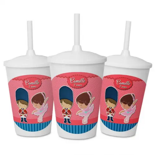 Copo Personalizado para Festa Bailarina e Soldadinho 1