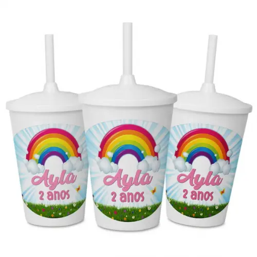 Copo Personalizado para Festa Arco Iris